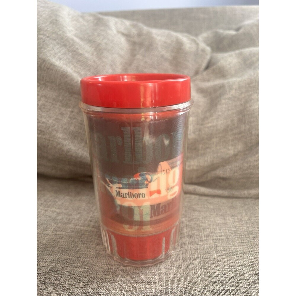 Vintage Red Marlboro Racing Beer Mug 91 Team Racing Team Holographic